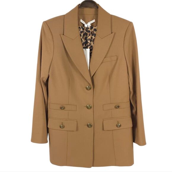 Veronica Beard Blazer Terre Dickey Jacket in Camel Wool Blend Business Workwear - Picture 3 of 14